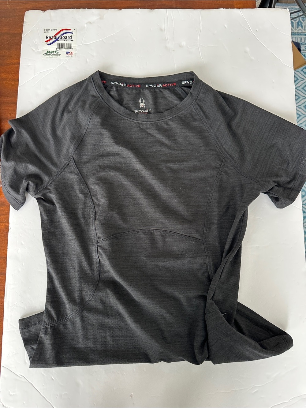 Spyder womens Short Sleeve Active Tee — Charcoal Gray